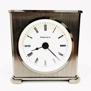 ❌SOLD❌ Tiffany & Co. Vintage Brushed Finish Made in Germany Desk Quartz Clock